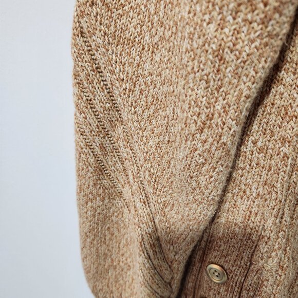 Talbots Cowl Neck Knit Long Sleeve Pullover Sweater Tan White Caramel - Medium - Picture 4 of 7